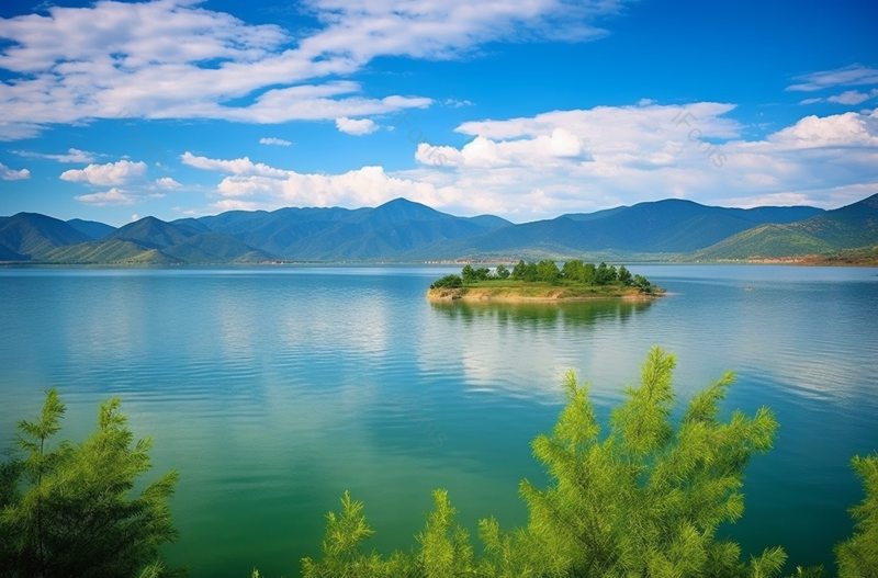 云南泸沽湖王妃岛屿自然风光航拍,高清,摄影图,摄影图片,图片大全,摄影图免费下载